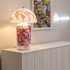 Lampa Stołowa Lillies Różowa