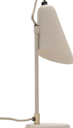 Lampa stołowa mała stalowa kolor beż 32 cm
