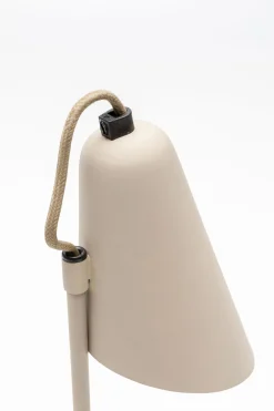 Lampa stołowa mała stalowa kolor beż 32 cm