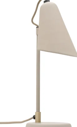Lampa stołowa mała stalowa kolor beż 32 cm