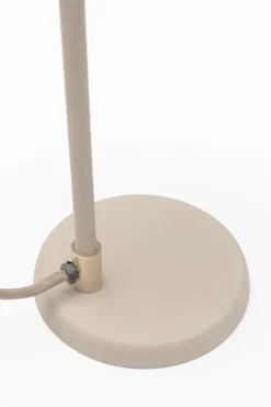 Lampa stołowa mała stalowa kolor beż 32 cm