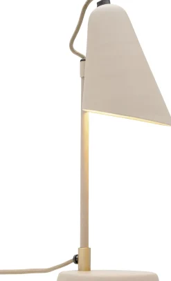 Lampa stołowa mała stalowa kolor beż 32 cm