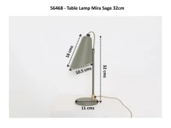 Lampa stołowa mała stalowa miętowa zieleń 32 cm