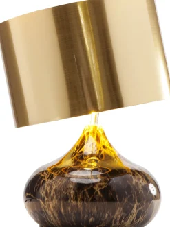 Lampa stołowa Mamo Deluxe 30x41 cm brązowo-czarna - klosz złoty