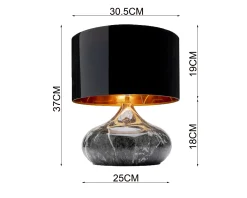 Lampa stołowa Mamo Deluxe Ø31x38 cm szara - klosz czarny