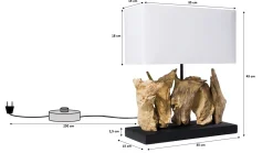 Lampa stołowa Nature 35x43 cm biało-brązowa