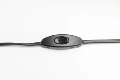 Lampa stołowa niebieska szkło i tkanina 42 cm