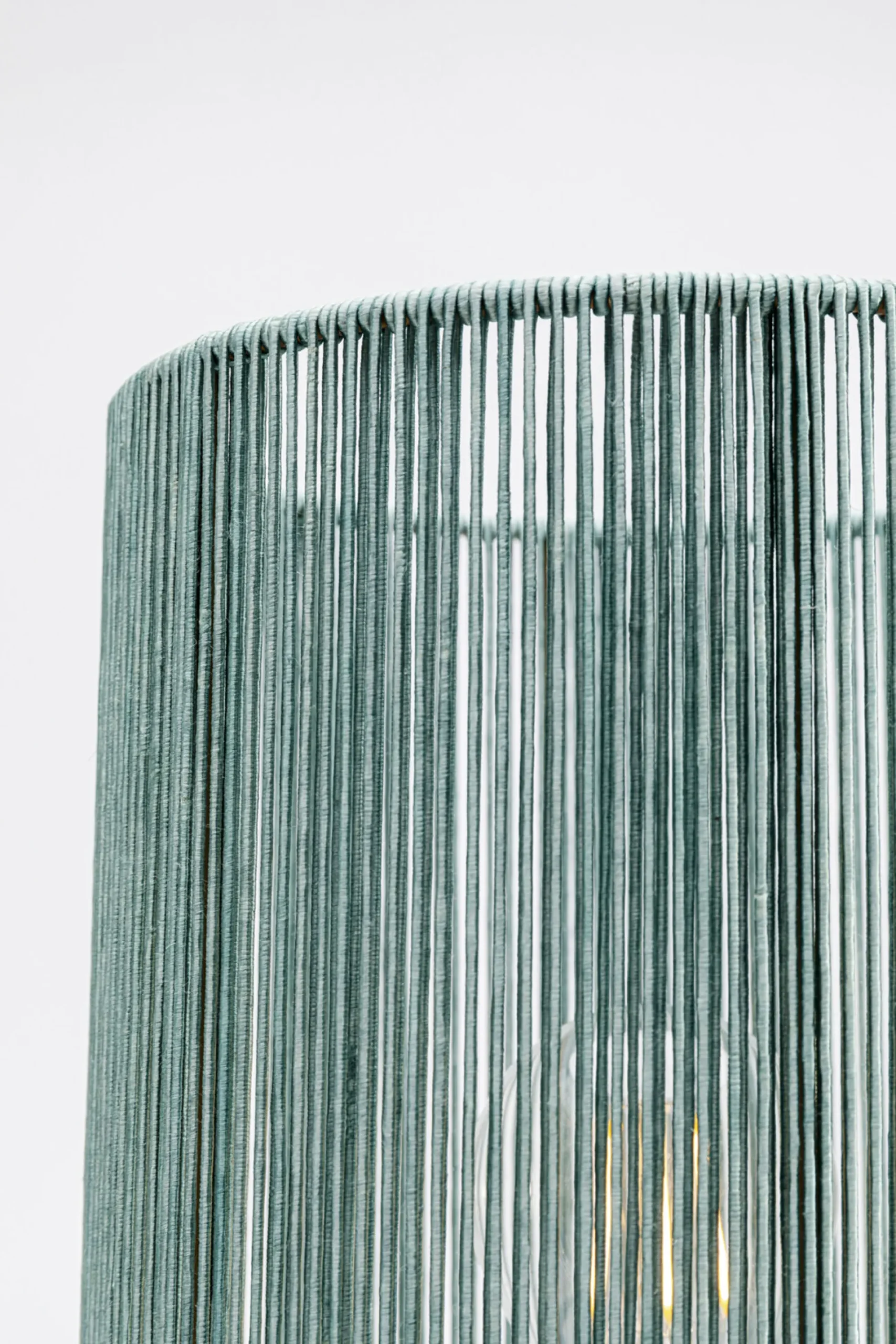 Lampa stołowa niebieska szkło i tkanina 42 cm