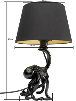 Lampa Stołowa Octopus Czarna 47cm