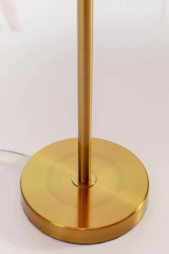 Lampa stołowa palma różowa strusie pióra 60 cm podstawa złota