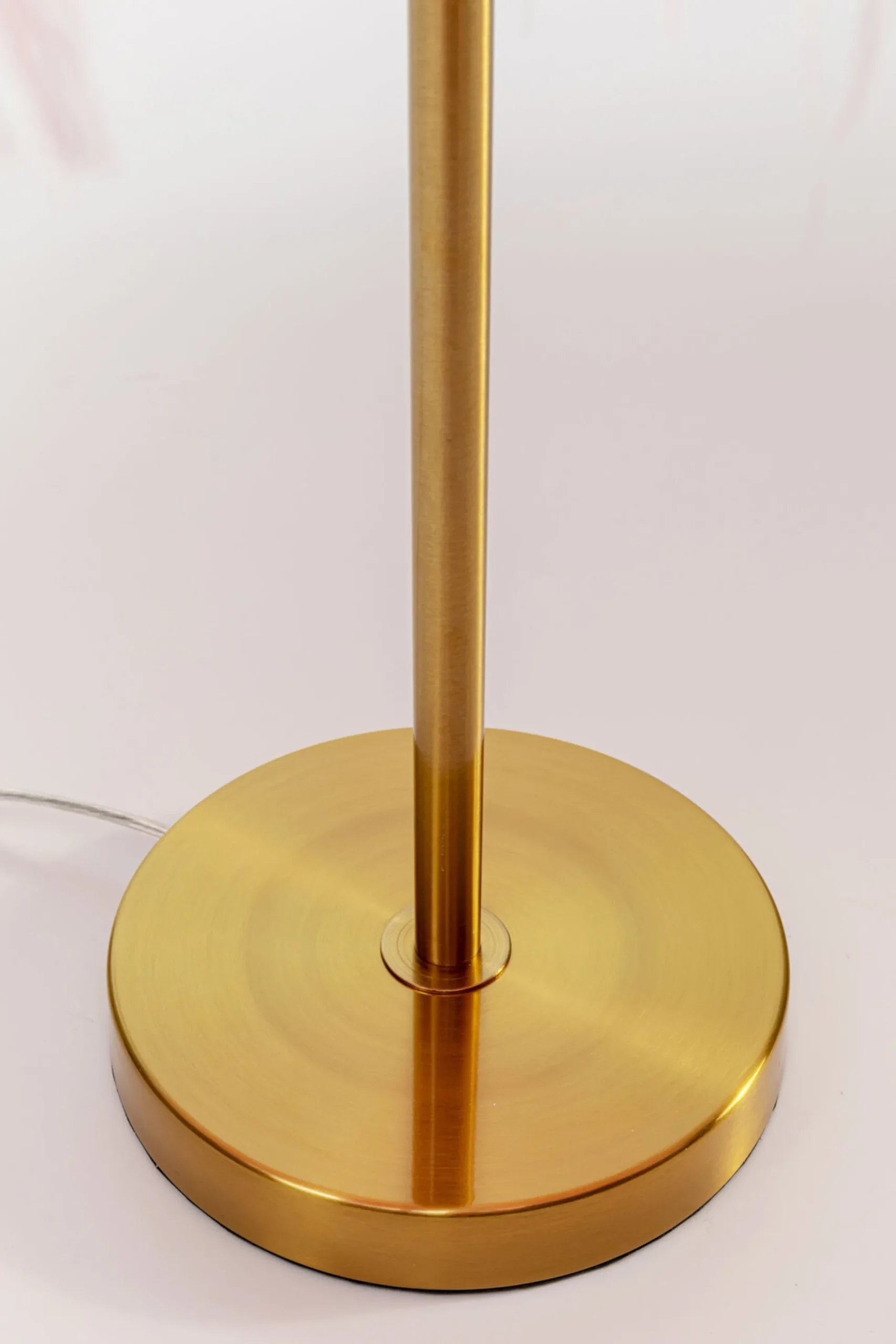Lampa stołowa palma różowa strusie pióra 60 cm podstawa złota
