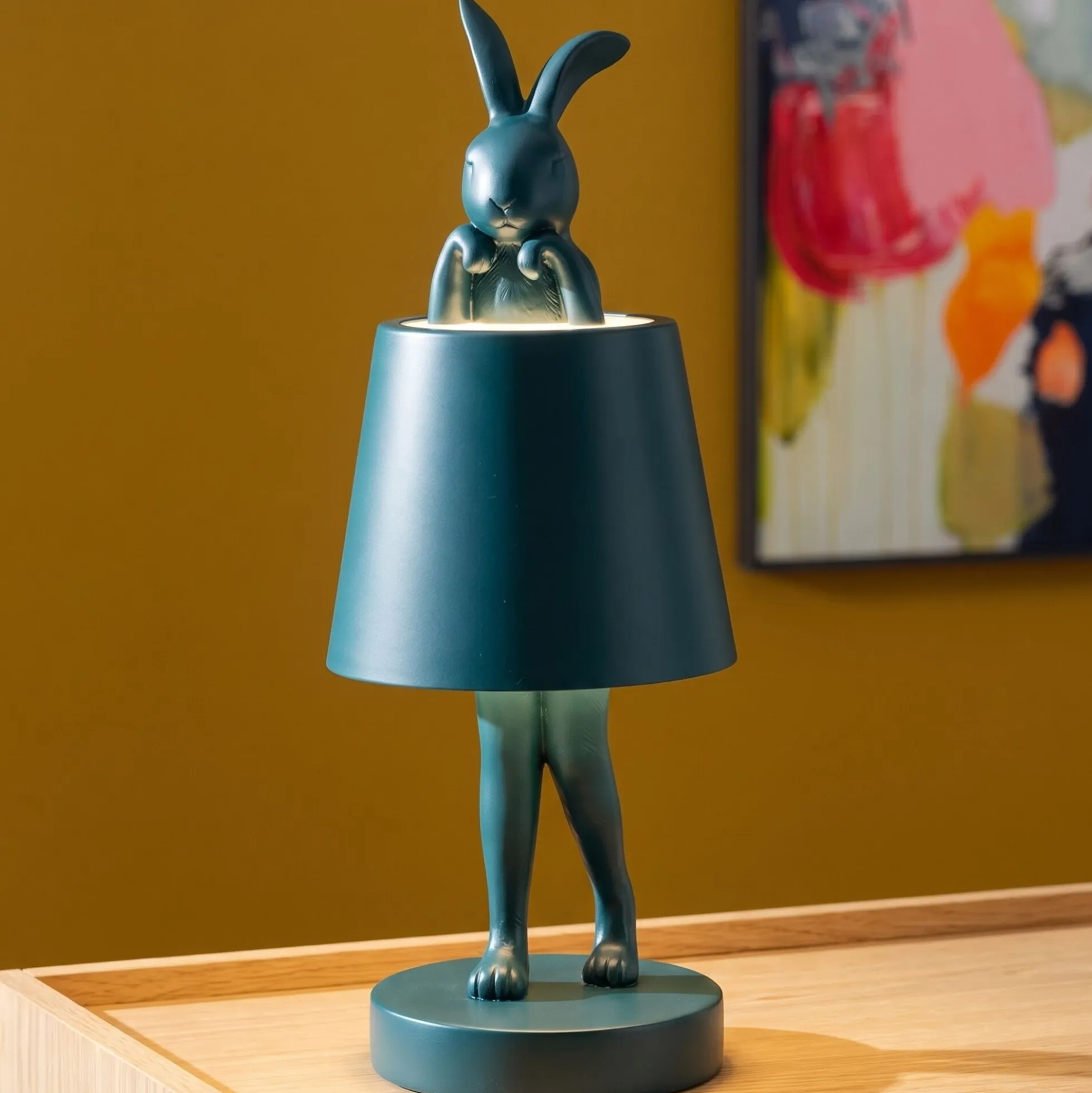 Lampa stołowa Rabbit LED 29 cm petrol