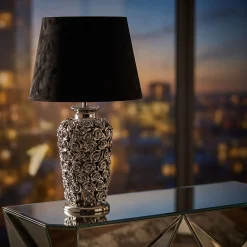 Lampa stołowa Rose Multi 33x56 cm czarno-srebrna