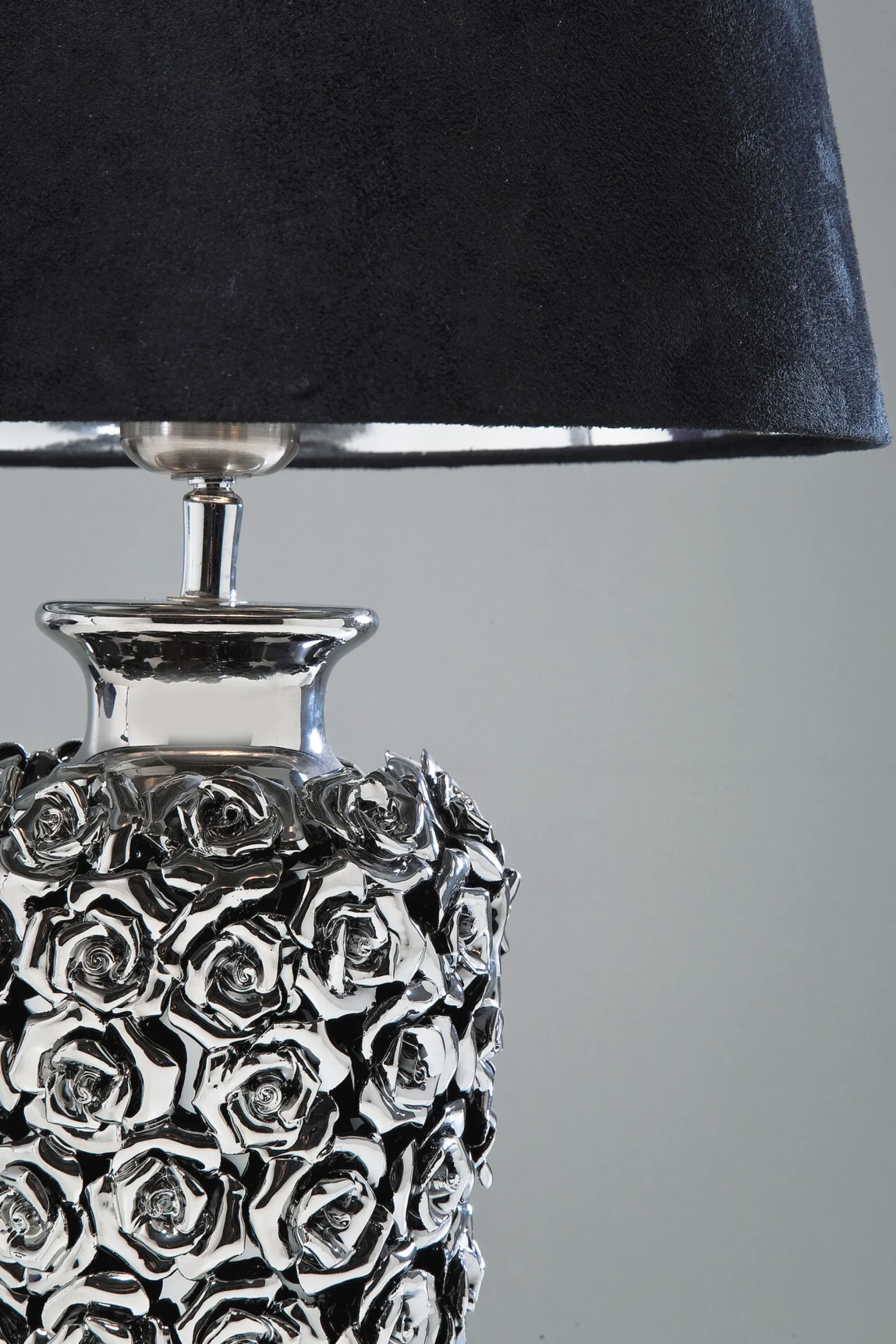 Lampa stołowa Rose Multi 33x56 cm czarno-srebrna