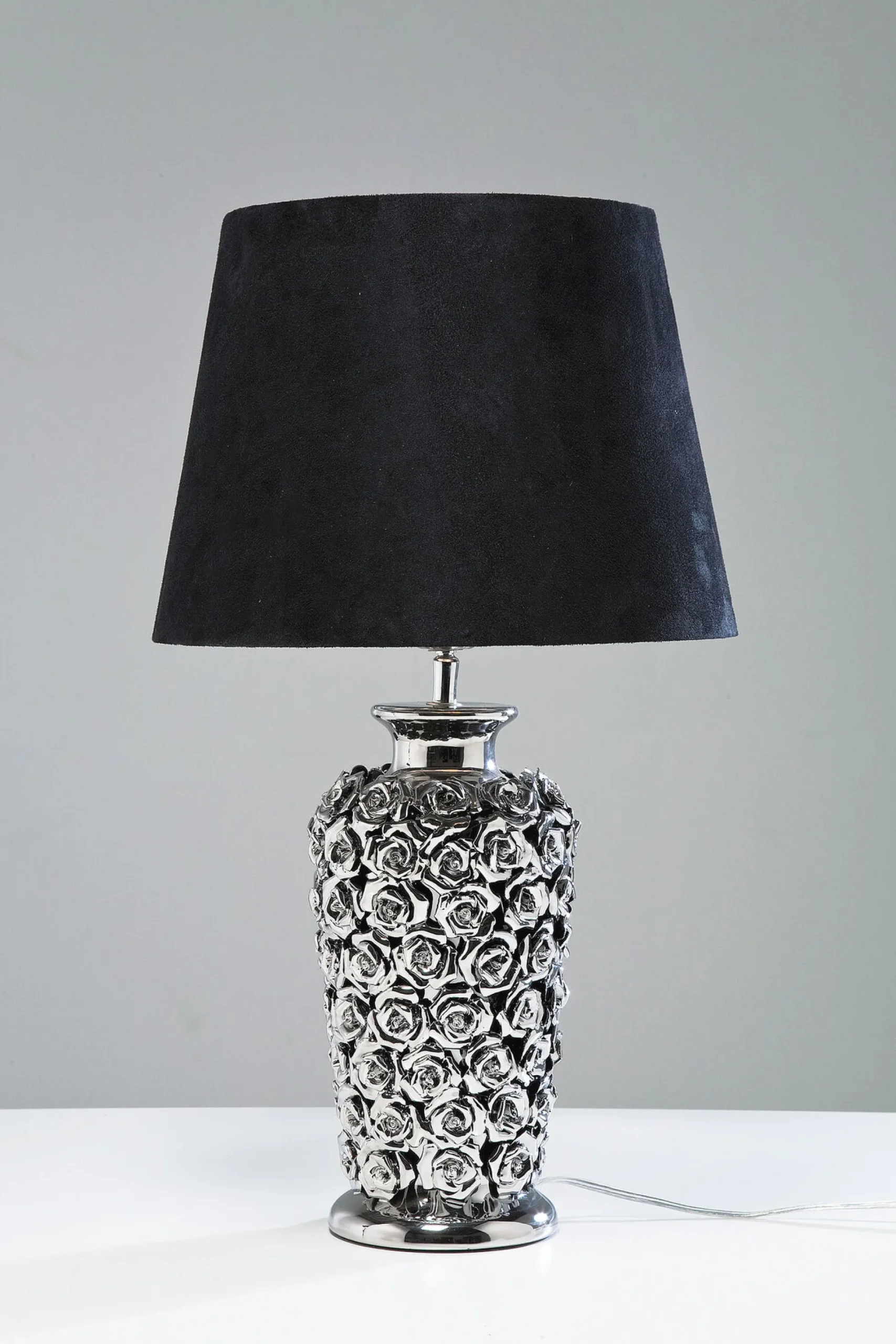 Lampa stołowa Rose Multi 33x56 cm czarno-srebrna