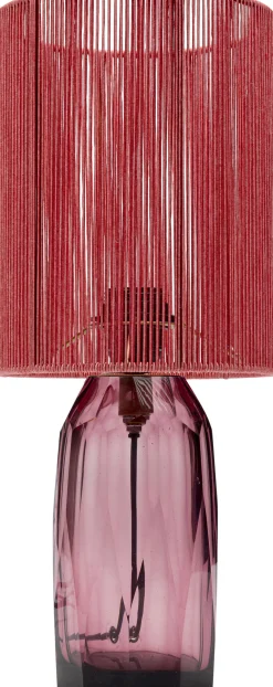 Lampa stołowa różowa szkło i tkanina 42 cm