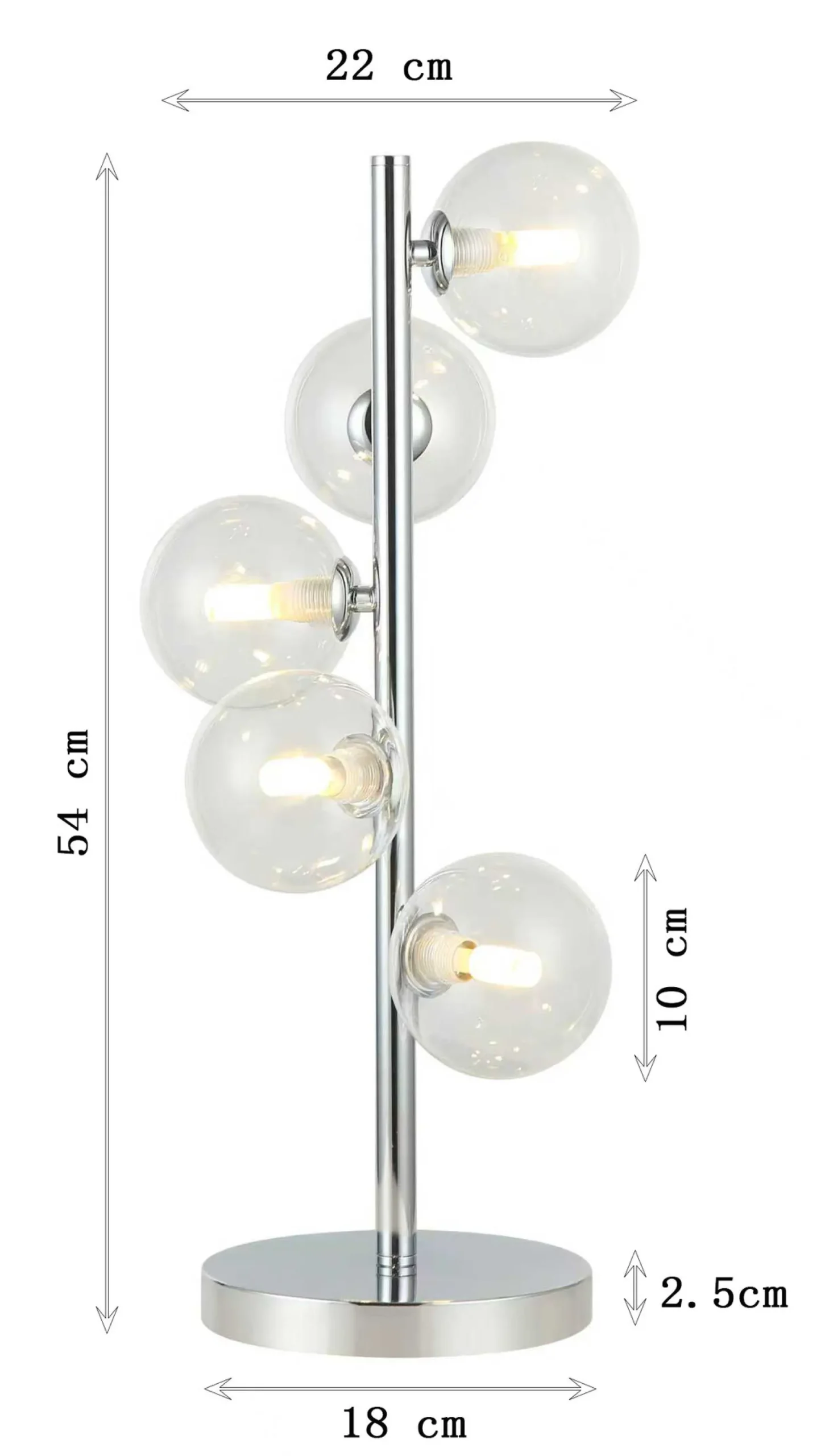 Lampa Stołowa Scala Balls Chrom 54cm