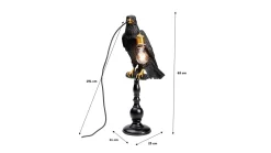 Lampa stołowa Sitting Crow 29x61 cm czarna matowa