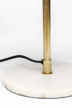 Lampa stołowa stal i marmur klosz niebieski Ø30x50 cm