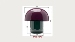 Lampa stołowa stalowa grzybek kolor fioletowo-czarny Ø20x20 cm