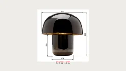 Lampa stołowa stalowa grzybek kolor czarny Ø20x20 cm