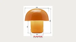 Lampa stołowa stalowa grzybek kolor pomarańczowo-żółty Ø20x20 cm