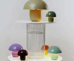 Lampa stołowa stalowa grzybek kolor jasnozielony Ø50x44 cm