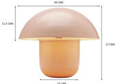 Lampa stołowa stalowa grzybek kolor brzoskwiniowy Ø29x27 cm