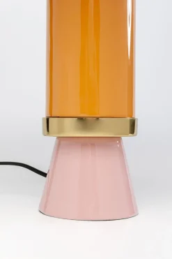 Lampa stołowa stalowa różowo-pomarańczowa Ø30x51 cm