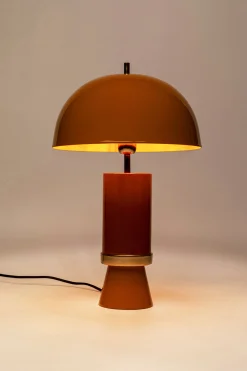 Lampa stołowa stalowa żółta Ø30x51 cm