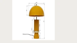 Lampa stołowa stalowa żółta Ø30x51 cm