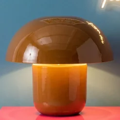 Lampa stołowa stalowa w kolorze brązowym Ø29x27 cm