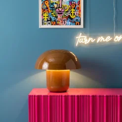 Lampa stołowa stalowa w kolorze brązowym Ø29x27 cm