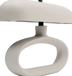 Lampa stołowa stalowa w kolorze beżowym 37x26 cm