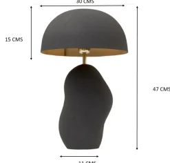 Lampa stołowa stalowa w kolorze czarnym 48 cm