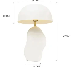 Lampa stołowa stalowa w kolorze białym 48 cm