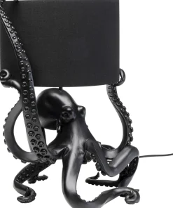 Lampa stołowa z abażurem czarna ośmiornica 37x47 cm