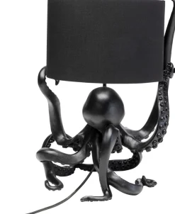 Lampa stołowa z abażurem czarna ośmiornica 37x47 cm