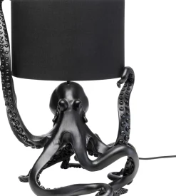 Lampa stołowa z abażurem czarna ośmiornica 37x47 cm