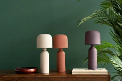 Lampa stołowa ze stali czerwień terakotowa 39 cm