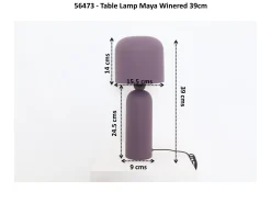 Lampa stołowa ze stali w kolorze fioletowym 39 cm