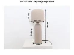 Lampa stołowa ze stali w kolorze beżowym 39 cm
