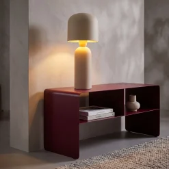 Lampa stołowa ze stali w kolorze beżowym 39 cm