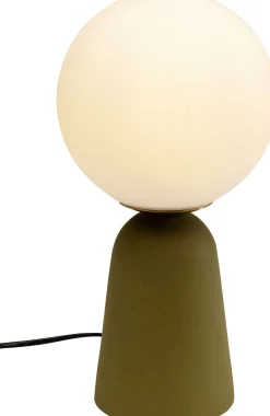 Lampa stołowa zielona klosz szklana kula Ø16x31 cm