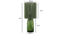 Lampa stołowa zielona szkło i tkanina 42 cm