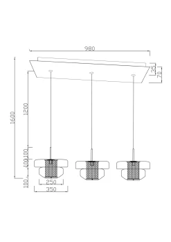 Lampa wisząca Arcadia Amber 125cm