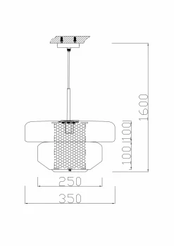 Lampa wisząca Arcadia bursztynowa Ø34cm