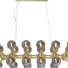 Lampa wisząca Atomic Balls 140 cm złota - klosze przydymione