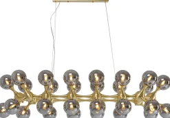 Lampa wisząca Atomic Balls 140 cm złota - klosze przydymione