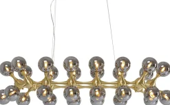 Lampa wisząca Atomic Balls 140 cm złota - klosze przydymione